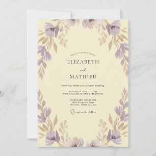 Convite Casamento Pintado Creme Mauve