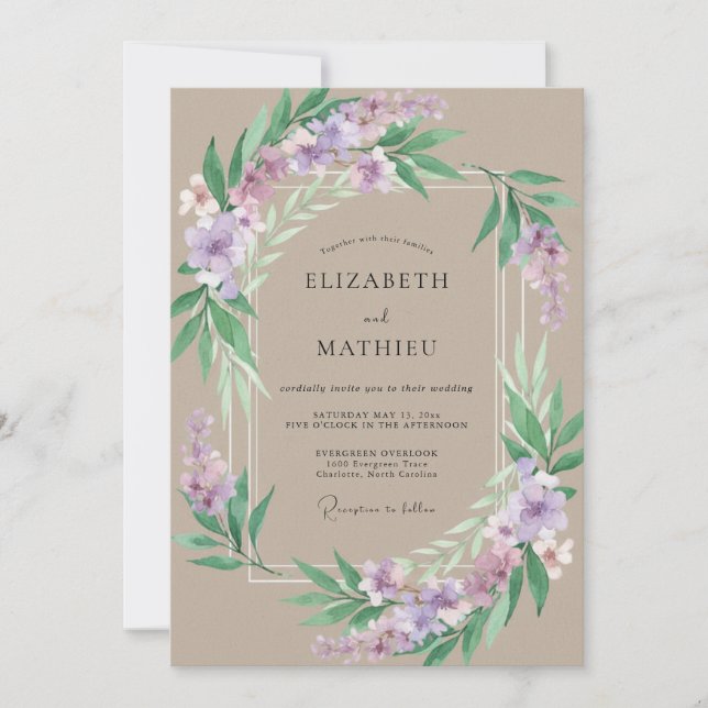 Convite Casamento Pintado de Âmbar Ámbar (Frente)