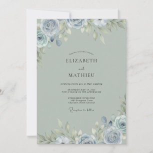 Convite Casamento Pintado de Azul Aço