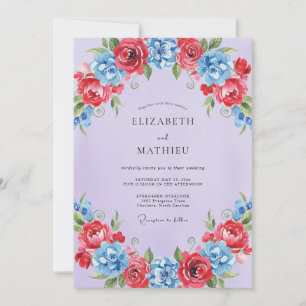 Convite Casamento Pintado de Azul Carmesim