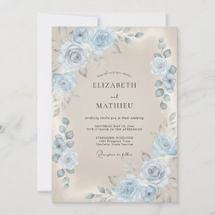 Convite Casamento Pintado de Azul Céu