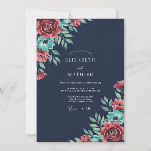 Convite Casamento Pintado de Carmesim à Meia-Noite