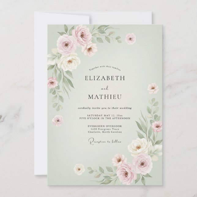 Convite Casamento Pintado de Celadon Roxo (Frente)