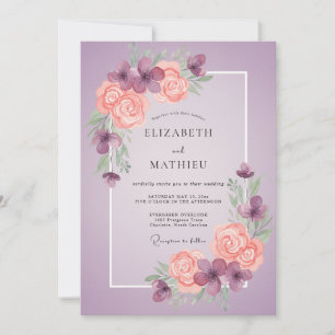 Convite Casamento Pintado de Coral Macio Ametista