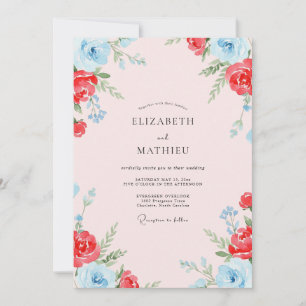 Convite Casamento Pintado de Escarlate e Cerúleo