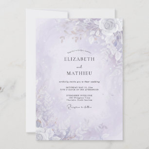 Convite Casamento Pintado de Lavanda Pálida
