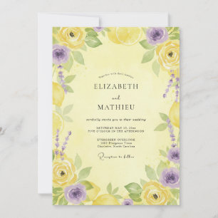 Convite Casamento Pintado de Lavanda Primrose
