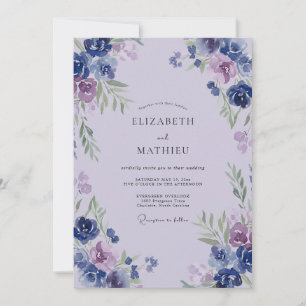Convite Casamento Pintado de Lilás Suave Periwinkle