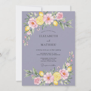 Convite Casamento Pintado de Limão e Periwinkle