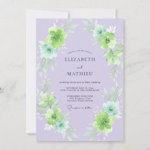 Convite Casamento Pintado de Lime e Periwinkle