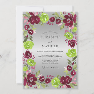 Convite Casamento Pintado de Magenta Chartreuse