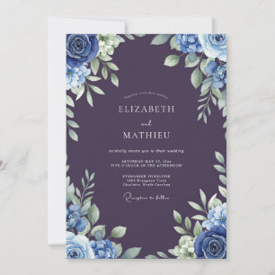 Convite Casamento Pintado de Plum Cornflower