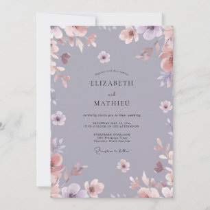 Convite Casamento Pintado de Roxo Empoeirado