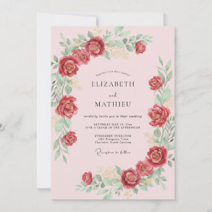 Convite Casamento Pintado de Rubi Carmesim