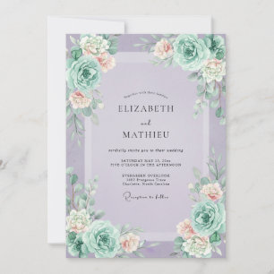 Convite Casamento Pintado de Suculentas Lilás