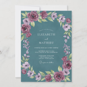 Convite Casamento Pintado de Violeta Ardósia