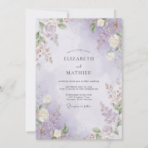Convite Casamento Pintado de Violeta Pálido