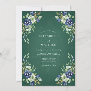 Convite Casamento Pintado de Zimbro Índigo