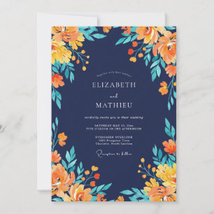 Convite Casamento Pintado Dourado à Meia-Noite