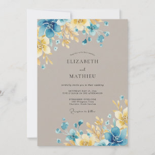 Convite Casamento Pintado Dourado Azure