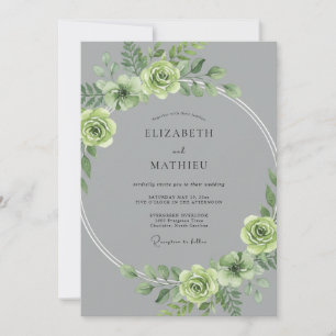 Convite Casamento Pintado em Cinza Celadon