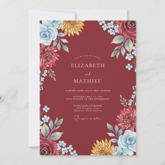 Convite Casamento Pintado em Dourado e Marrom (Frente)