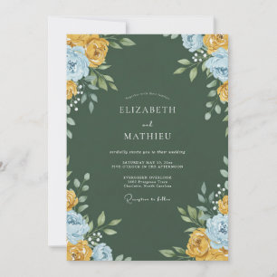 Convite Casamento Pintado em Dourado Mostarda