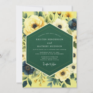 Convite Casamento Pintado em Índigo Canário