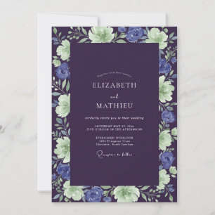 Convite Casamento Pintado em Indigo Mint