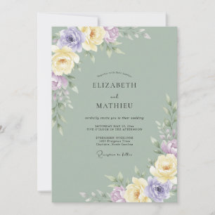 Convite Casamento Pintado em Lilás Manteiga