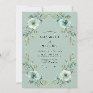 Convite Casamento Pintado em Marfim Espuma do Mar