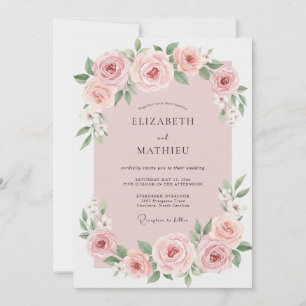 Convite Casamento Pintado em Mauve Pálido