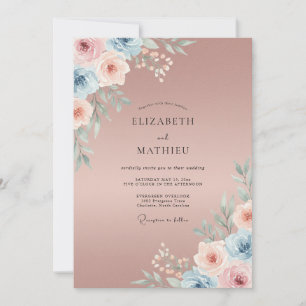 Convite Casamento Pintado em Mauve Suave
