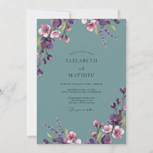 Convite Casamento Pintado em Plum Slate
