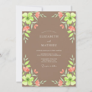 Convite Casamento Pintado em Taupe Chartreuse