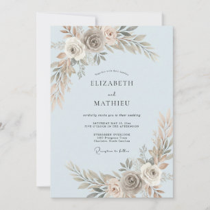 Convite Casamento Pintado em Taupe em Pó