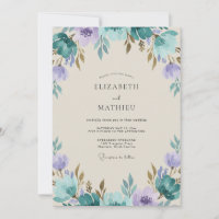 Casamento Pintado em Verde-Azul Vintage Violeta