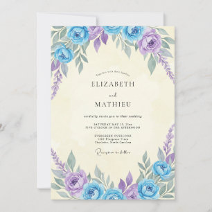 Convite Casamento Pintado Lilás Azure