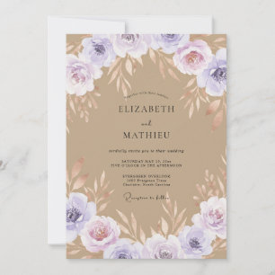Convite Casamento Pintado Lilás Toupeira