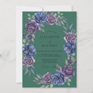 Convite Casamento Pintado Luxuoso Violeta Periwinkle