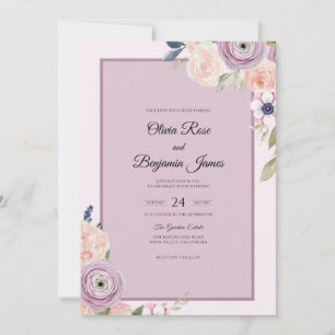 Convite Casamento Pintado Pétala Malva
