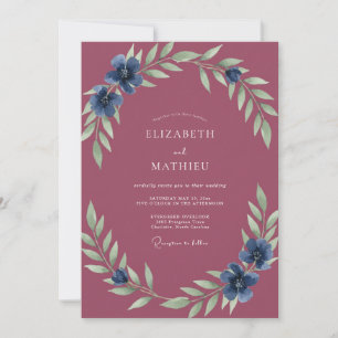 Convite Casamento Pintado Plum Sapphire