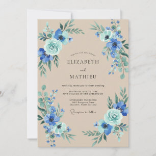 Convite Casamento Pintado Safira Bege
