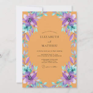 Convite Casamento Pintado Violeta Âmbar