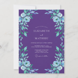 Convite Casamento Pintado Violeta e Periwinkle