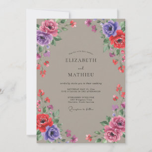 Convite Casamento Pintado Violeta Toupeira