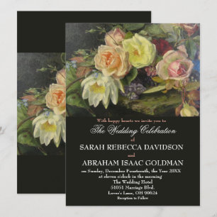 Convite Casamento Pintura Tole Romântica Antiga Sombria 