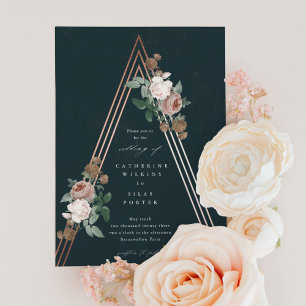 Convite Casamento Pirâmide Floral Boho
