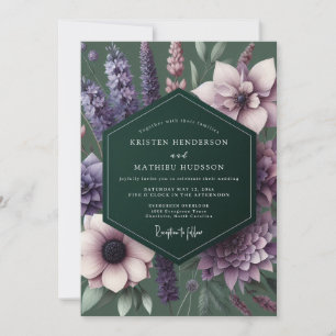 Convite Casamento Plum Enchanted Flora