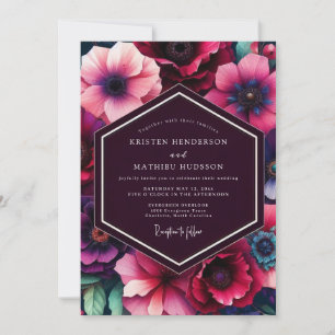 Convite Casamento Plum Moody Bloom